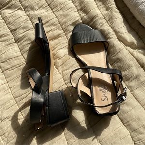 Shellys London Black Strap Leather Sandals